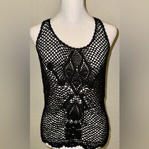 Handknit Crochet Tank Top w/ scattered sequins - NEW W/ TAGS!